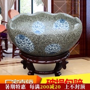 镇陶瓷鱼缸用号客厅养u乌龟的专大缸复古异盆睡莲碗莲形荷