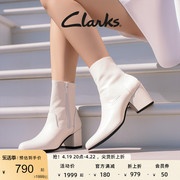 Clarks其乐女鞋粗跟鞋弹力靴烟筒高跟瘦瘦靴简约舒适中筒靴骑士靴