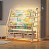 儿童书架置物架落地一体，靠墙玩具，收纳架阅读区绘本架简易宝宝书柜