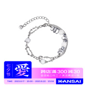 KANSAI玻璃珠镶嵌串珠手链小众个性双层叠戴冷淡风酷潮手饰品