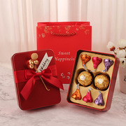 成品喜糖结婚订婚欧式金果，款费列罗巧克力，6颗装马口铁喜糖盒含糖