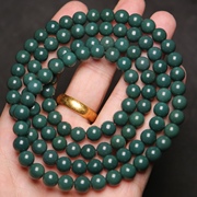 耀天文玩阿拉善玛瑙油绿玉化7mm圆珠108手串多圈手链媲美绿松石