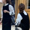 韩国ounce22年冬高品质，羊毛呢无袖连衣裙小黑裙背心裙