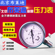 北京布莱迪不锈钢耐震y63径向，油压液压真空，耐腐高精度压力表