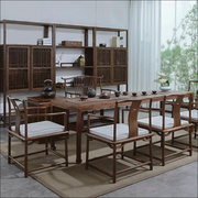 黑胡桃实木茶桌新中式客厅，桌椅组合办公室茶台禅意茶室家具泡茶台