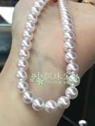 南珠北海南珠项链，10-11mm天然白色珍珠，整串项链极强光