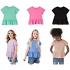 外单澳洲单100棉cot on女童夏款糖果色系纯色短袖上衣T恤衫