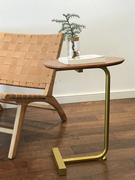 定制北欧简约c型创意小茶几沙发边桌边几移动床边桌 床头实木铁艺