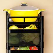 厨房蔬菜置物架收纳筐旋转多层菜篮子专用家用储菜架可移动小推车