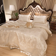 欧式纯白色四件套1.8m酒店，全棉提花床上用品六件套刺绣床盖床笠4
