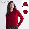 asobio美利奴羊毛针织红色长袖，开衫短袖毛衣套装，829830