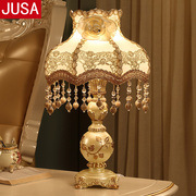 台灯卧室床头灯欧式简约现代创意，温馨结婚婚庆，可调光装饰灯具