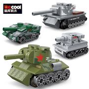 迪库积木玩具儿童益智力，拼装回力汽车男孩小颗粒模型坦克拼图礼物