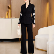 中国风秋装女套装新中式，轻汉服高端高级感复古职业装气质女神范