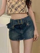 奥特莱斯outlets捡漏外贸女装韩国夏季牛仔半身裙包臀超短裙