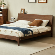 北美黑胡桃木床全实木床主卧1.8米双人床现代简约小户型1.5米原木