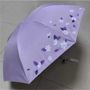 天堂伞336T银丝印银胶三折叠防晒遮阳送人雨伞防紫外线广告