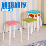 家用塑料方凳子(方凳子)时尚，创意高凳加厚彩色板凳，简易圆凳餐换鞋凳子椅子