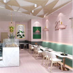 欧式厨房墙砖300x600卫生间瓷砖亮光粉色彩色格子瓷砖面包砖