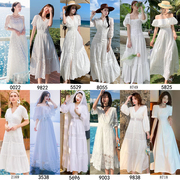 白色连衣裙女夏韩版显瘦法式复古三亚旅游衣服海边度假沙滩裙