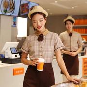 西餐厅工作服夏装蛋糕店烘焙奶茶店咖啡厅餐饮店服务员服装短袖女