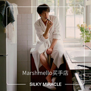 7折SILKY MIRACLE TREASURE男士浴袍白色睡袍睡衣长款居家服棉