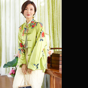 cpp996洋气苹果绿重工刺绣，复古中式小袄绣花棉衣，上衣短外套春秋