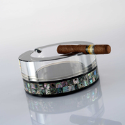 水晶烟灰缸手工切割k9光，学级大鲍壳，镶嵌迪拜定制高级雪茄烟灰缸