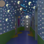 3d立体荧光夜光星星墙贴壁纸卧室房间装饰天花板星空贴纸墙纸自粘