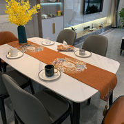 简约雪尼尔桌旗美式欧式餐桌盖布茶几长条布现代轻奢餐鞋柜结婚布