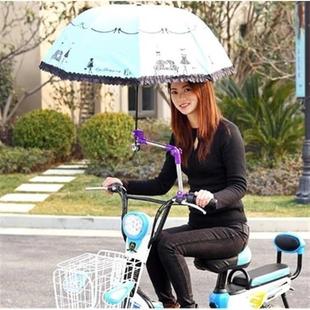 多功能自行车撑伞架加厚不锈钢伞杆架电动车遮阳伞支架可折叠装备