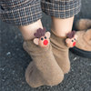 韩国可爱软妹中筒袜子女冬季韩版学院风日系3d卡通立体羊毛堆堆袜