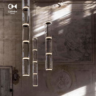 意大利flos别墅楼梯吊灯意式极简现代玻璃led复式挑高客厅灯具