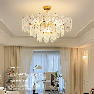 客厅吊灯法式轻奢水晶主卧现代简约奶油，风2024年餐厅卧室灯具