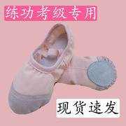 儿童女舞蹈鞋芭蕾舞鞋软底练功鞋形体鞋考级成人中国舞女童免系带