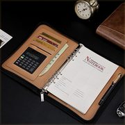 计算器笔记本文具活页本拉链包记事本商务日记本子办公定制