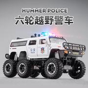 大号仿真越野警车玩具男孩玩具车合金汽车模型悍马吉普皮卡警察车