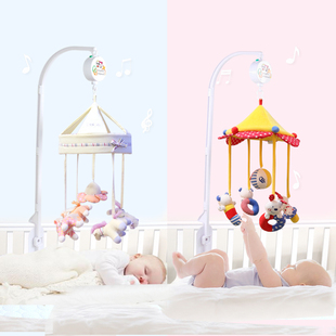 婴儿床铃布艺0-1岁宝宝，床头铃新生儿摇铃安抚玩具婴儿床床挂