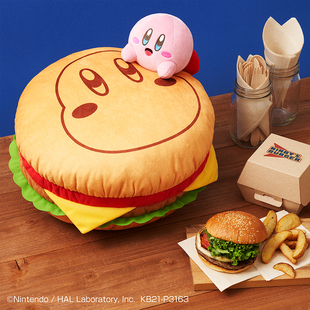 Kirby日本正版一番赏星之卡比汉堡瓦多迪毛绒玩具公仔抱枕汉堡包