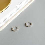 韩版S925纯银简约几何形圆形圆圈耳环耳扣男女学生防过敏银饰品