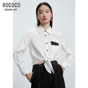 rococo夏季通勤ol气质，时髦职场显瘦雪纺长袖衬衫上衣女