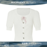奥莱maxrieny公主蝴蝶结针织衫，夏季小衫上衣女