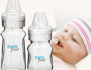 美国BornFree宽口径玻璃防胀气奶瓶奶嘴配件新生婴儿宝宝母乳