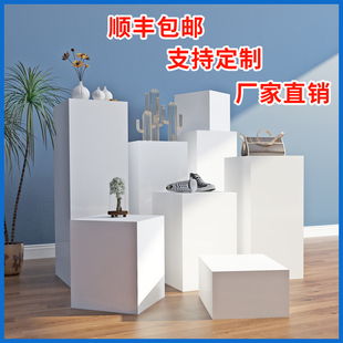 木质白色烤漆展台，方形展台橱窗展示台展会，展厅专用展示台