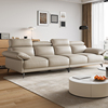 布雷尔意式极简真皮沙发客厅小户型，现代简约可调节头枕直排皮沙发