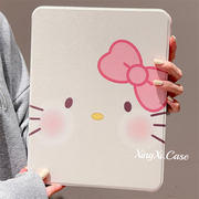 ins蝴蝶结kitty猫卡通360度旋转iPad10保护套2022适用苹果iPad10.2寸mini6平板Air4/5软壳pro女9.7带笔槽