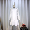 鱼尾裙衬衫裙子裙，秋冬打底中长款长袖，寸衫连衣裙女白色