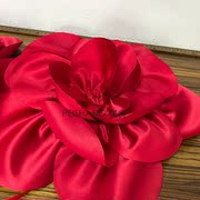 红色花朵配饰头纱花朵头饰婚纱礼服影楼拍照造型手工花朵饰品