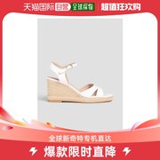 香港直邮潮奢stuartweitzman女士mykonos帆布，麻底坡跟凉鞋