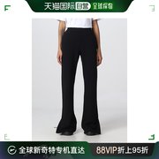 香港直邮潮奢 Off-White 女士弹力布织裤子(米白色)